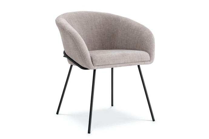Valencia Cordelia Fabric Dining Chair, Light Grey