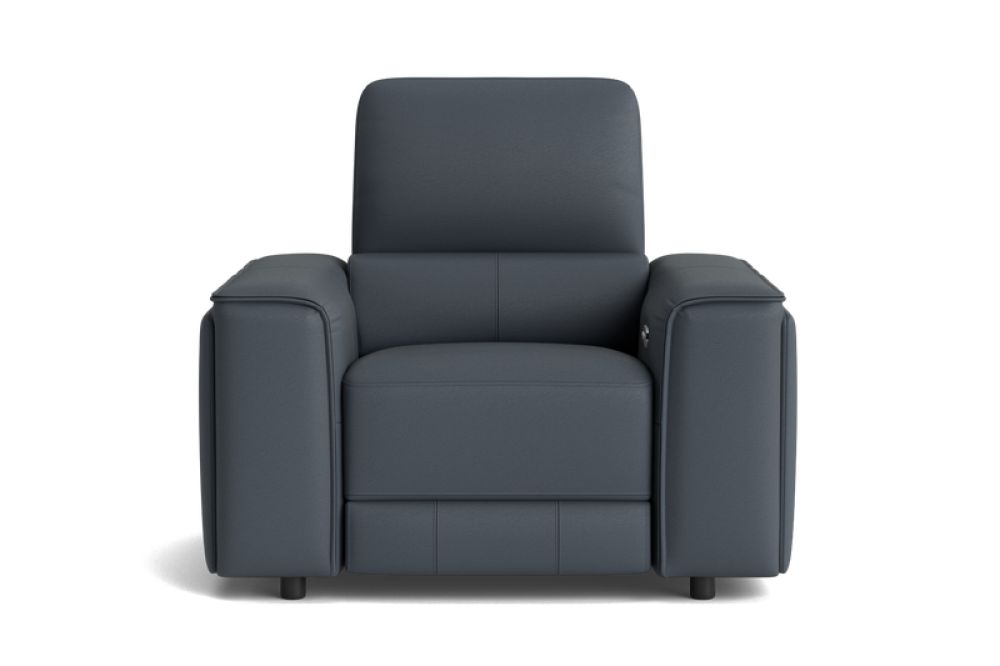 Valencia Cynthia Top Grain Leather Single Recliner Seat, Navy Blue