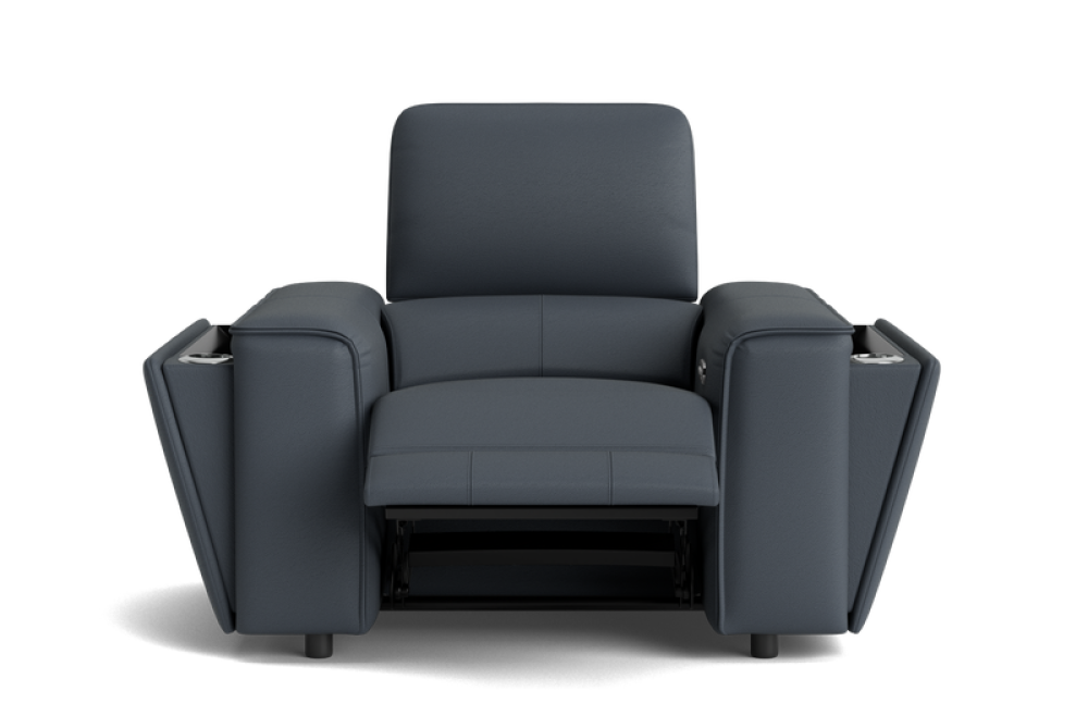 Valencia Cynthia Top Grain Leather Single Recliner Seat, Navy Blue