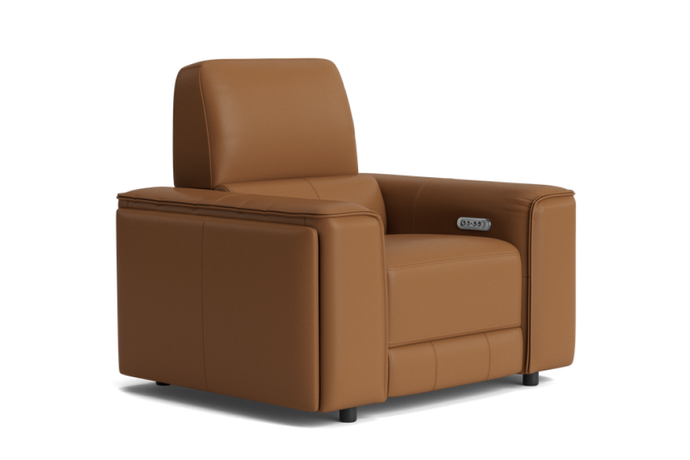 Valencia Cynthia Top Grain Leather Single Recliner Seat, Brown