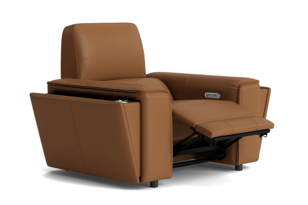 Valencia Cynthia Top Grain Leather Single Recliner Seat, Brown