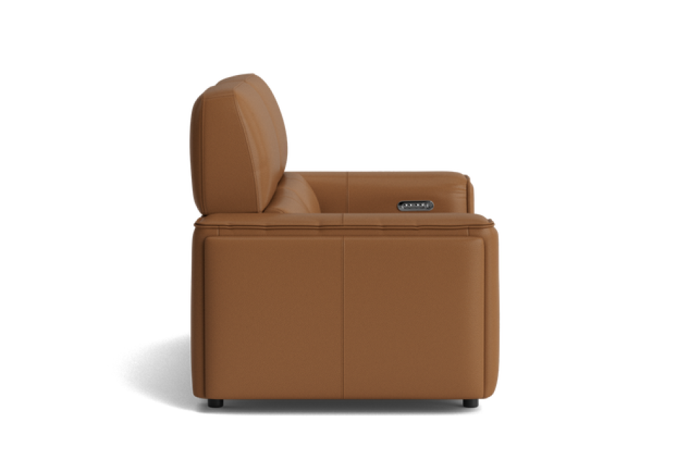 Valencia Cynthia Top Grain Leather Loveseat Dual Recliner Sofa, Brown