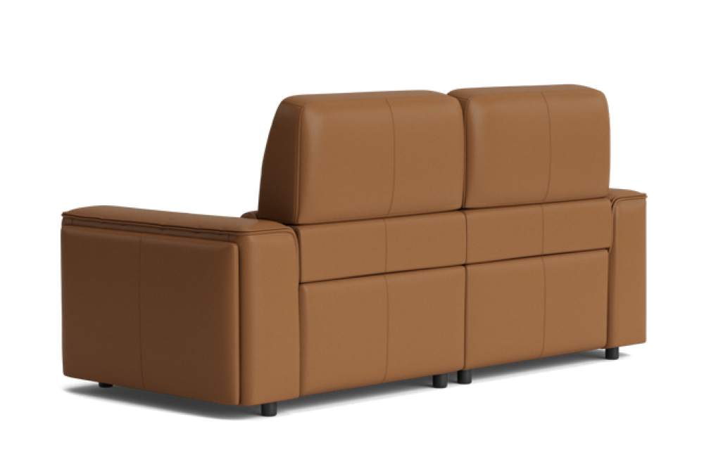 Valencia Cynthia Top Grain Leather Loveseat Dual Recliner Sofa, Brown