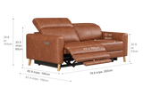 Elodie Distressed Italian Aniline Leather Dual Recliner Sofa
