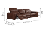 Esther Distressed Italian Aniline Leather Power Dual Recliner Sofa