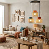 DUO Jute Mix Natural Pendant Light 3