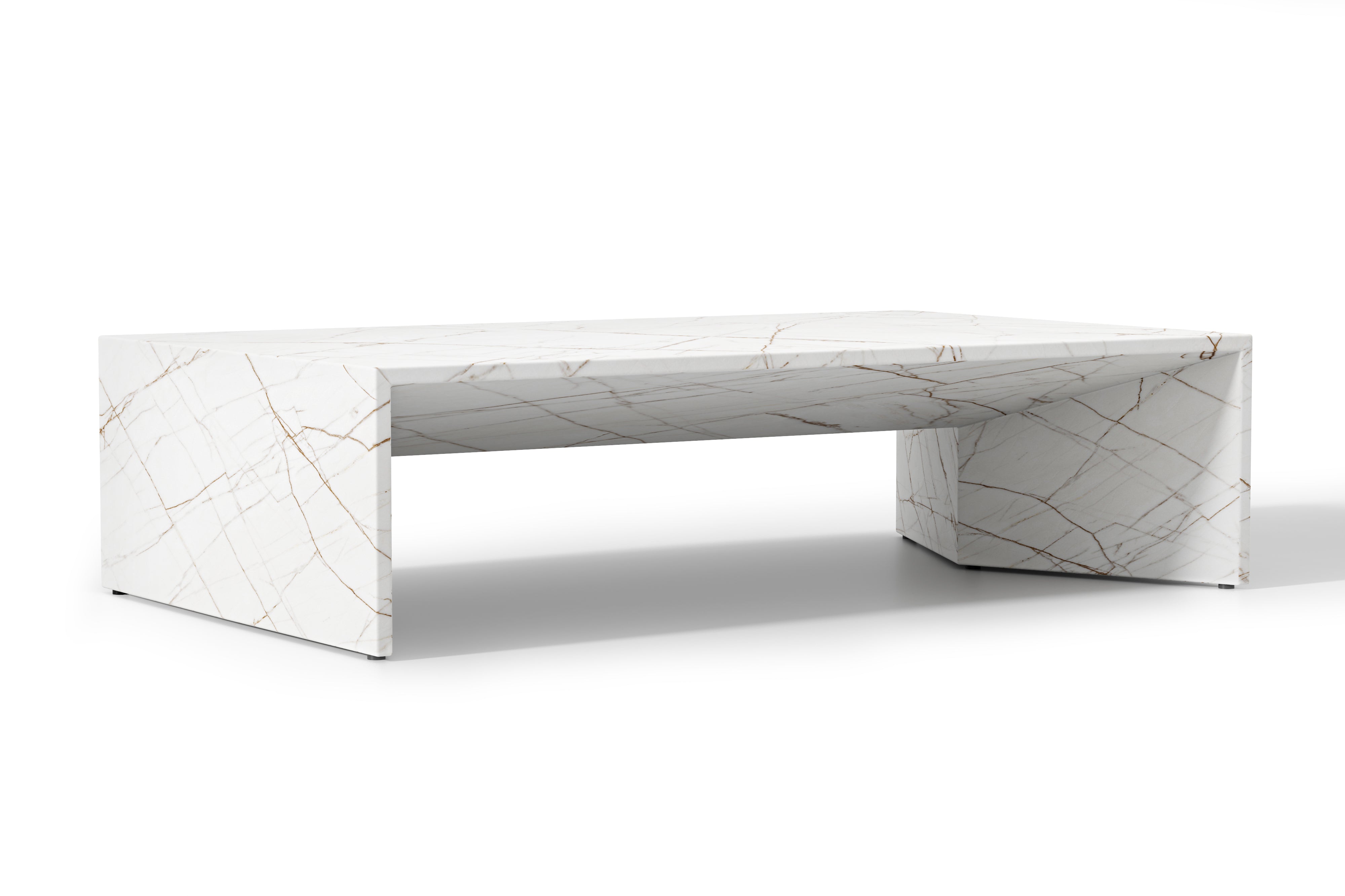 Valencia Davide Marble Outdoor Coffee Table, White Marble