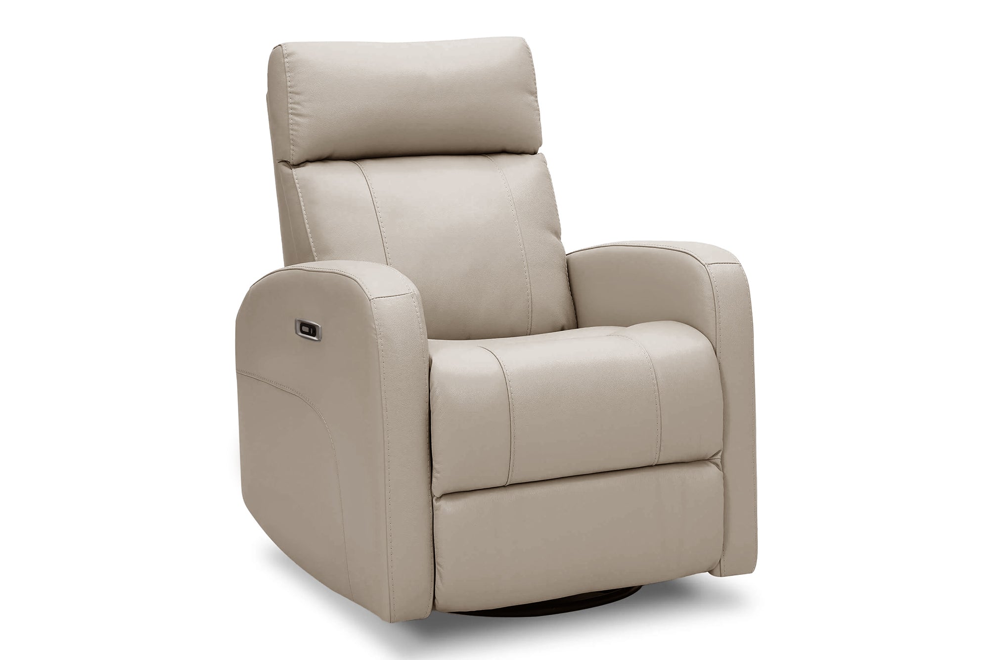 Valencia Dayna Top Grain Leather Power Swivel Glider Recline Chair, Latte