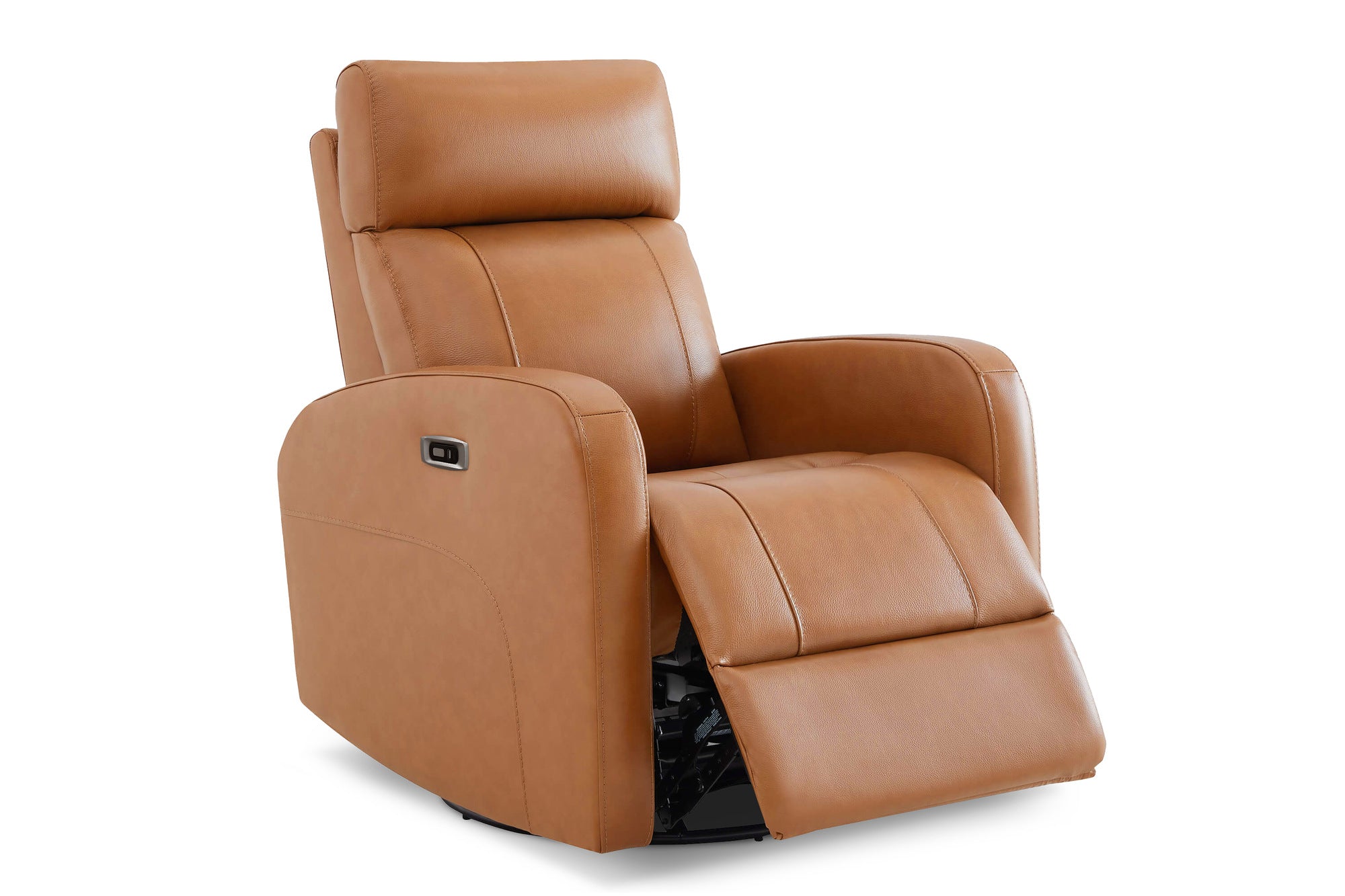 Valencia Dayna Top Grain Leather Power Swivel Glider Recline Chair, Brown