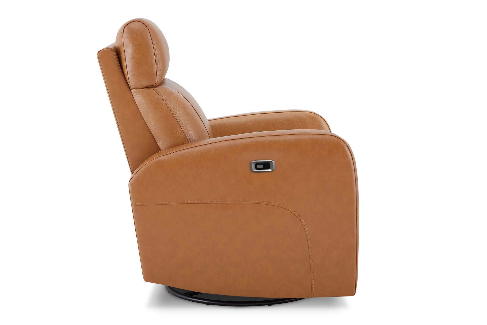 Valencia Dayna Top Grain Leather Power Swivel Glider Recline Chair, Brown