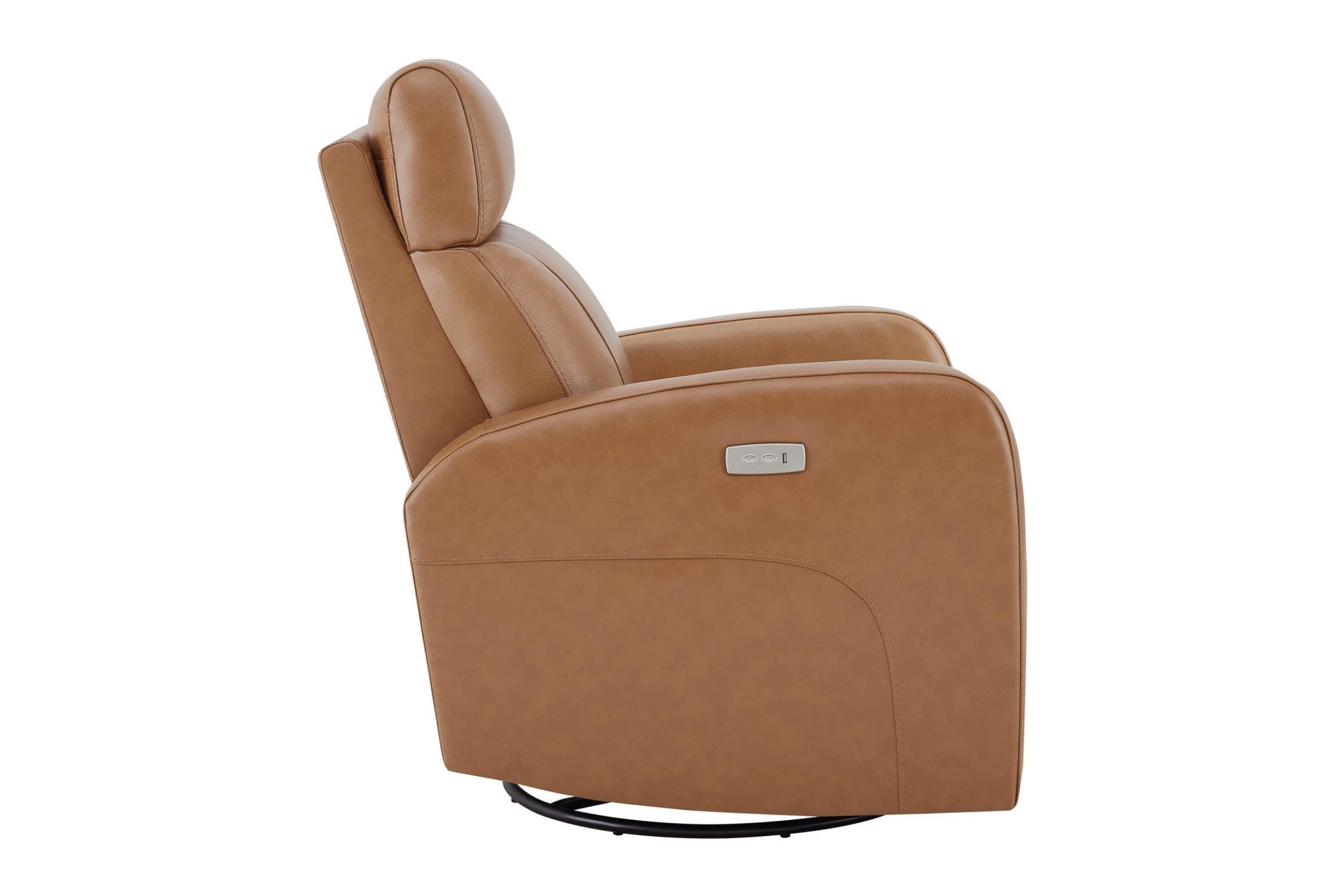 Valencia Dayna Top Grain Leather Power Swivel Glider Recline Chair, Brown