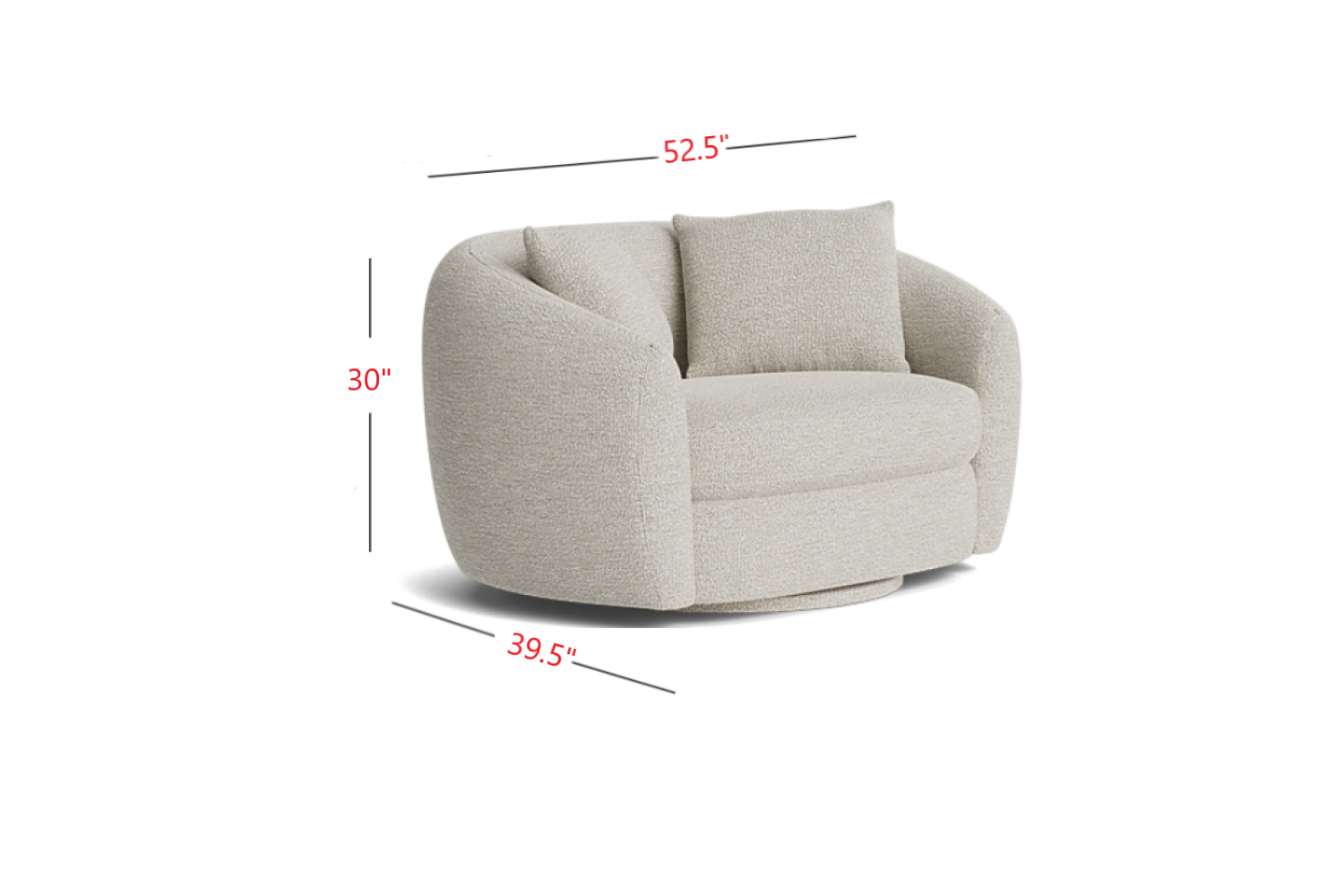 Valencia Eluned Grande Boucle Fabric Swivel Accent Chair, Beige