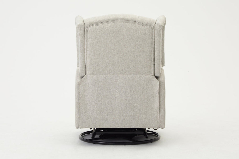 Valencia Dominic Fabric Swivel Recliner Seat, Light Grey