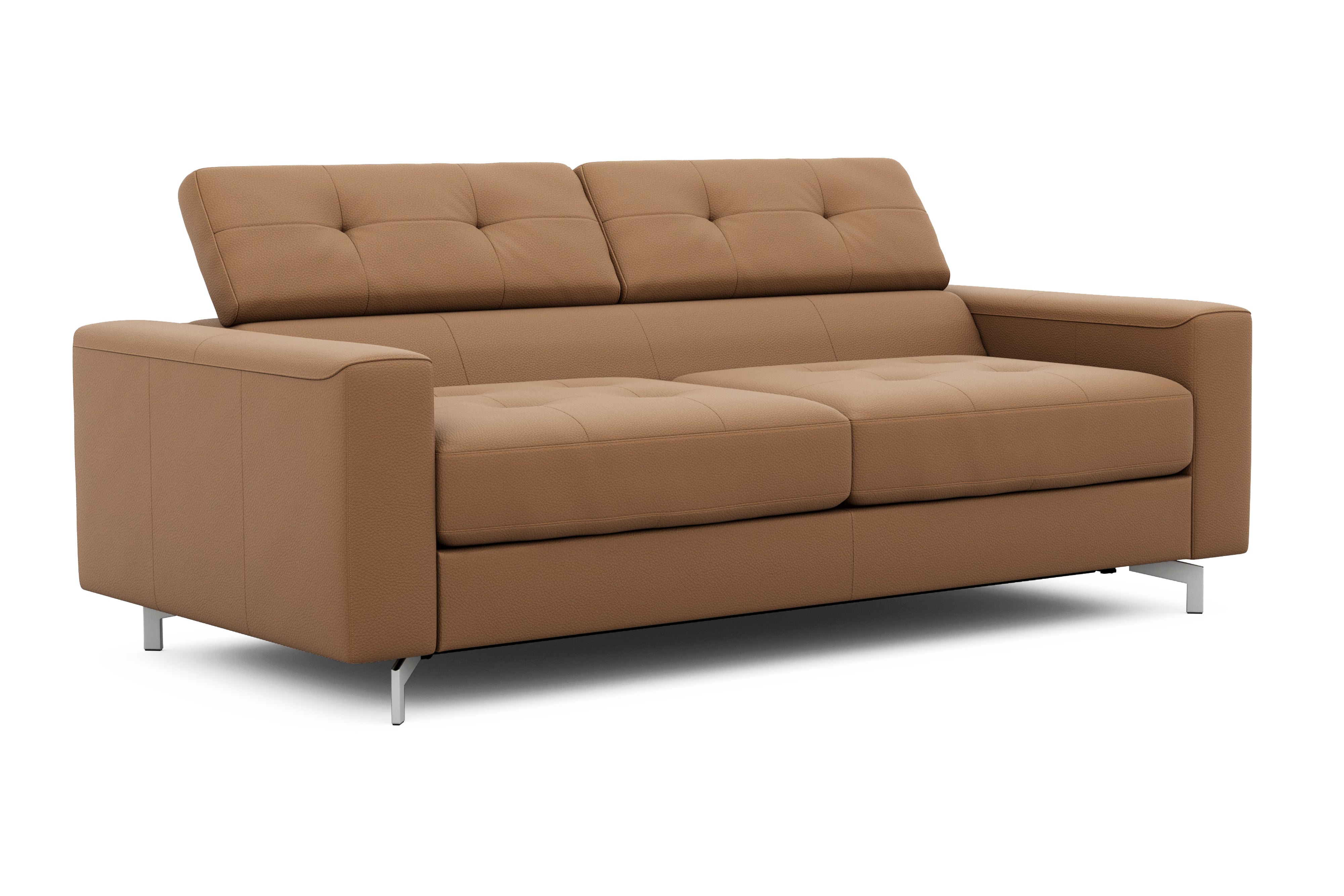 Valencia Donna Top Grain Leather Queen Sofa Bed, Cognac