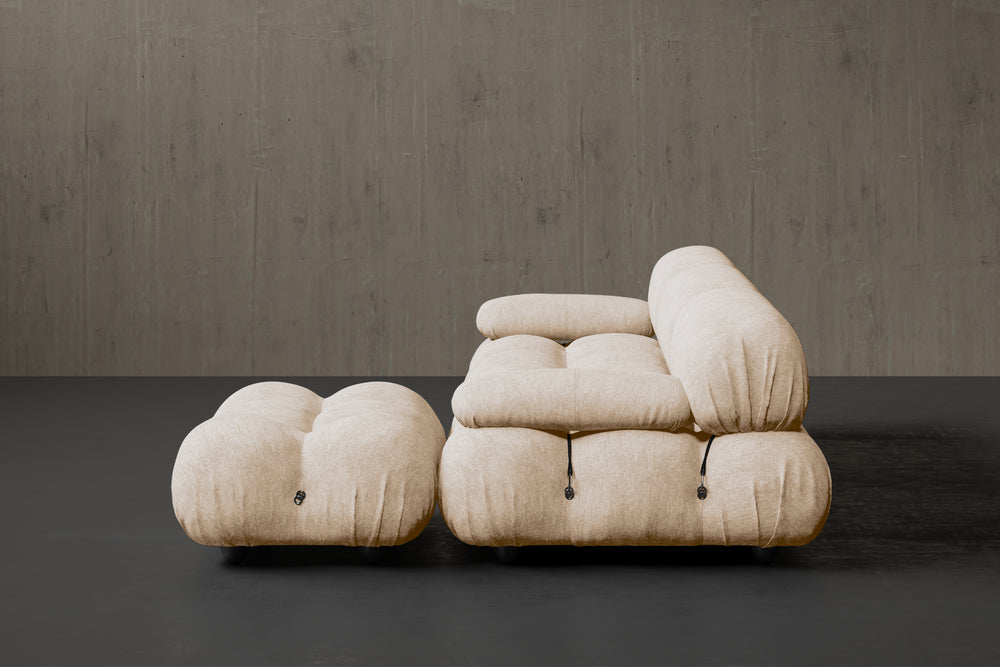 Valencia Doreen Fabric Sectional LShape Sofa, Beige