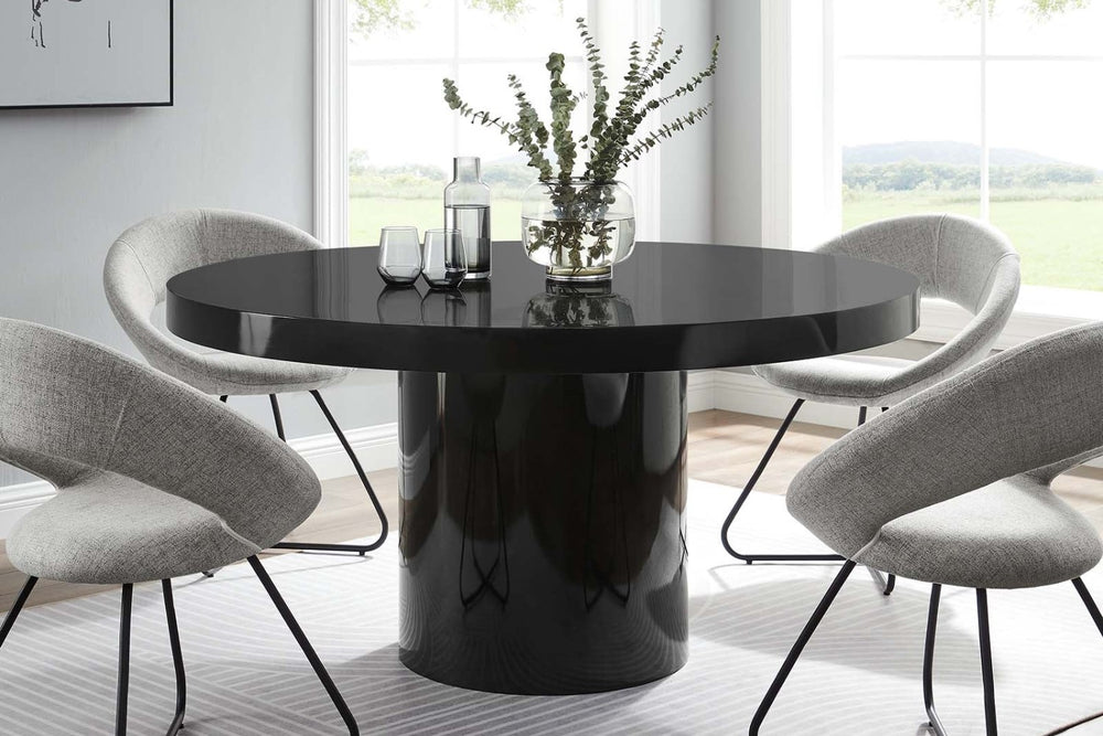 Valencia Anya 60" Round Dining Table, Black