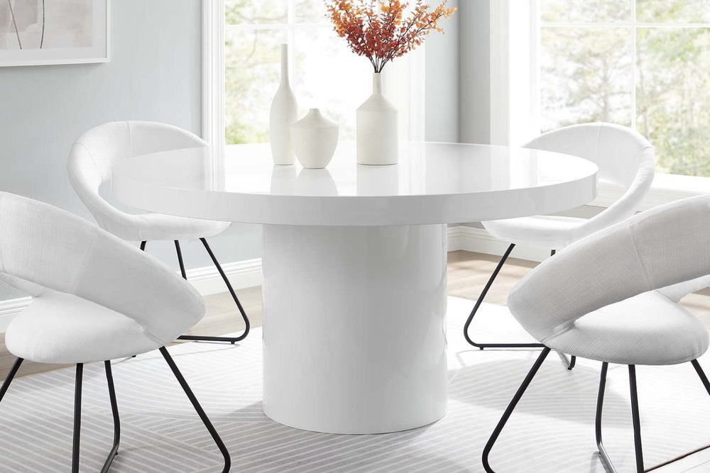 Valencia Anya 60" Round Dining Table, White