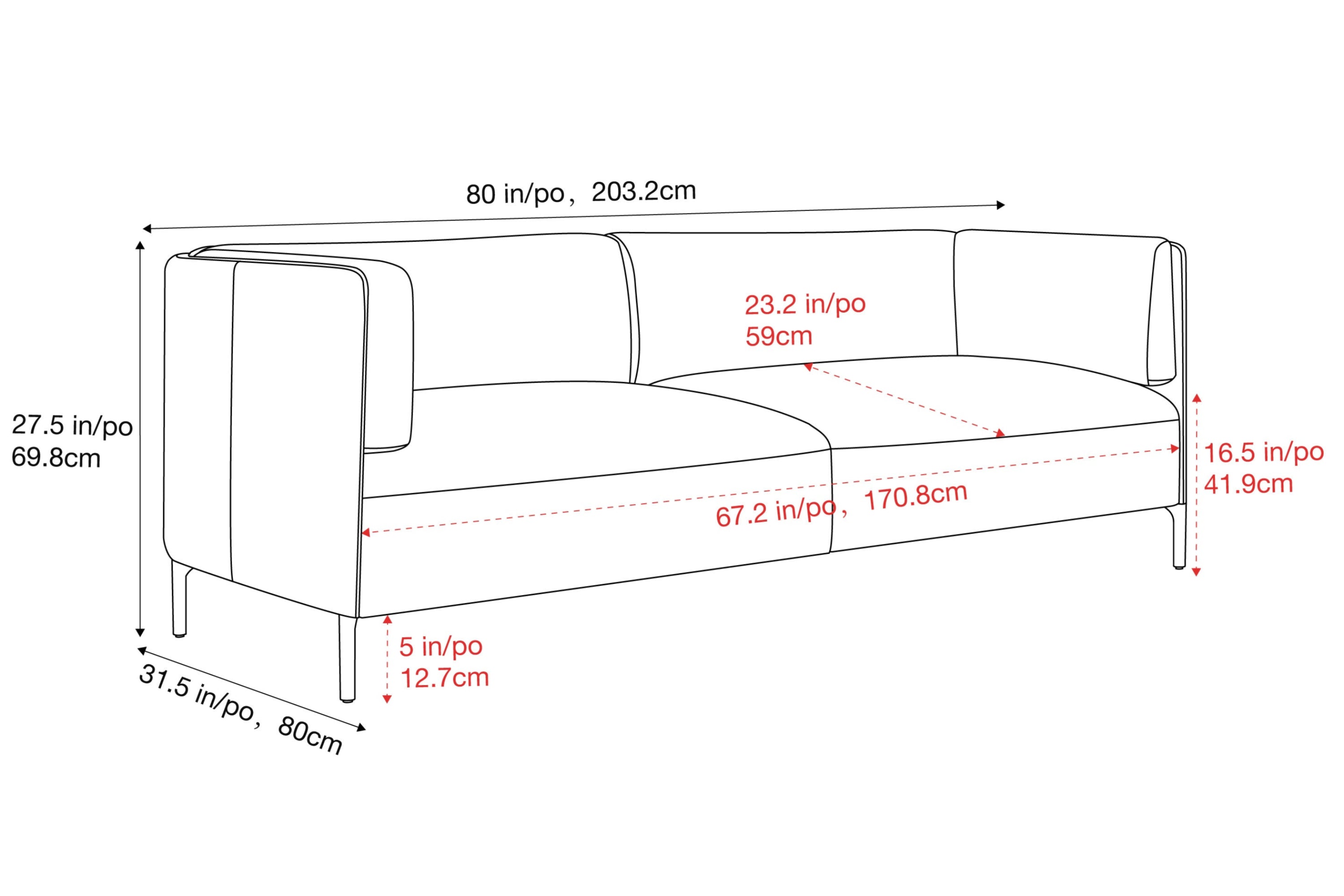 Valencia Parker Full-Aniline Leather 80" Wide Sofa, Cognac