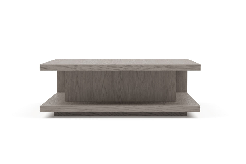 Valencia Eleanor Shell Strain Wood 42W Coffee Table, Light Grey