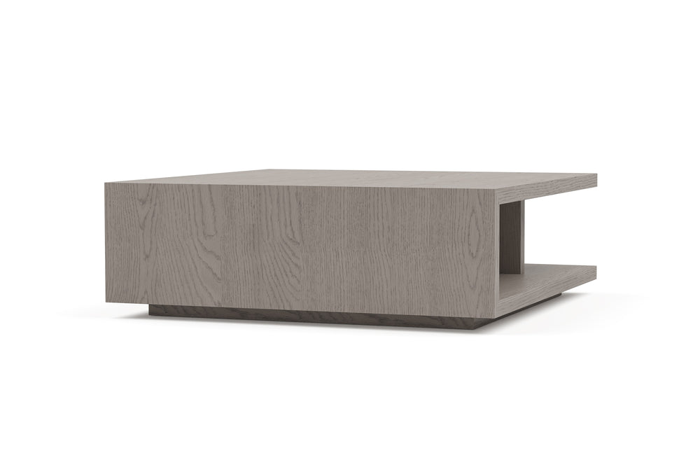 Valencia Eleanor Red Oak Wood 42W Coffee Table, Light Grey