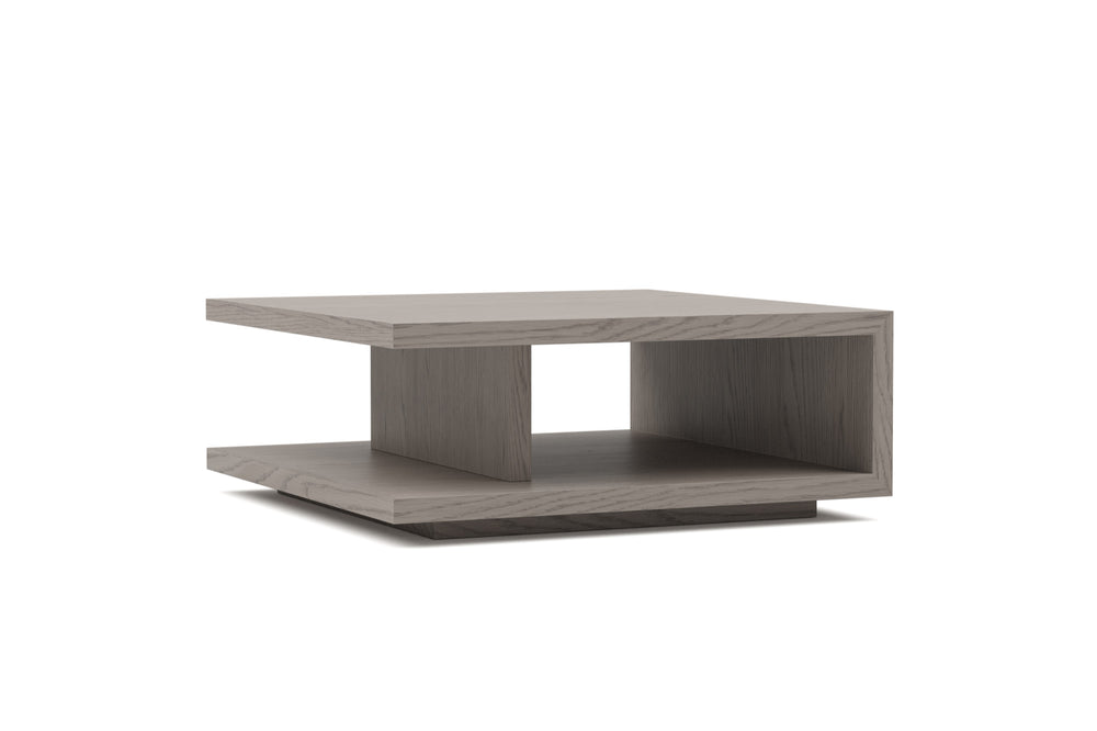 Valencia Eleanor Shell Strain Wood 36W Coffee Table, Light Grey