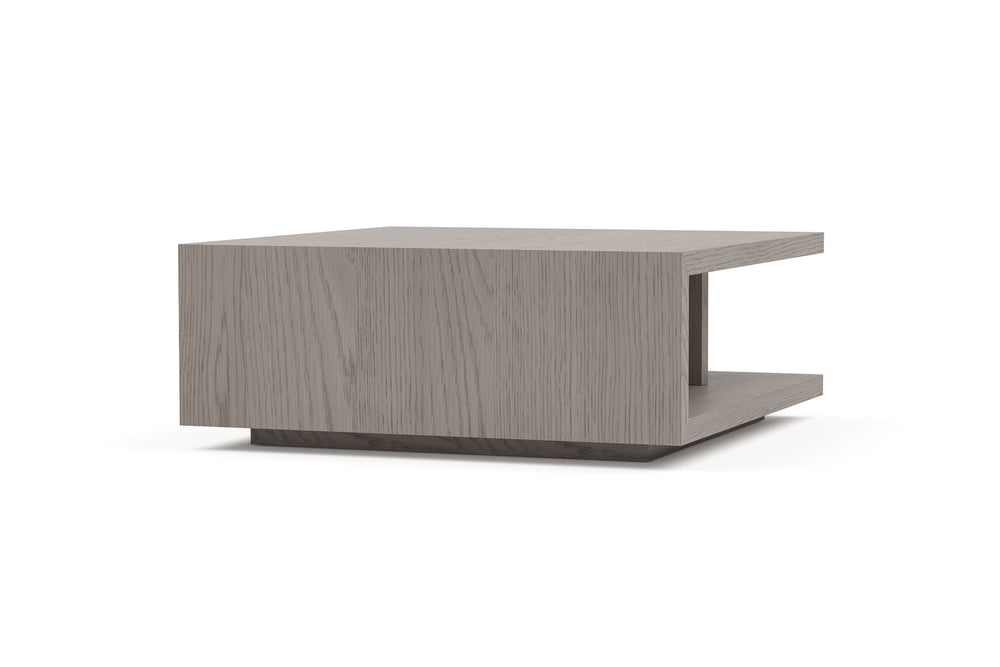 Valencia Eleanor Shell Strain Wood 36W Coffee Table, Light Grey