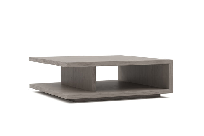 Valencia Eleanor Red Oak Wood 42W Coffee Table, Light Grey