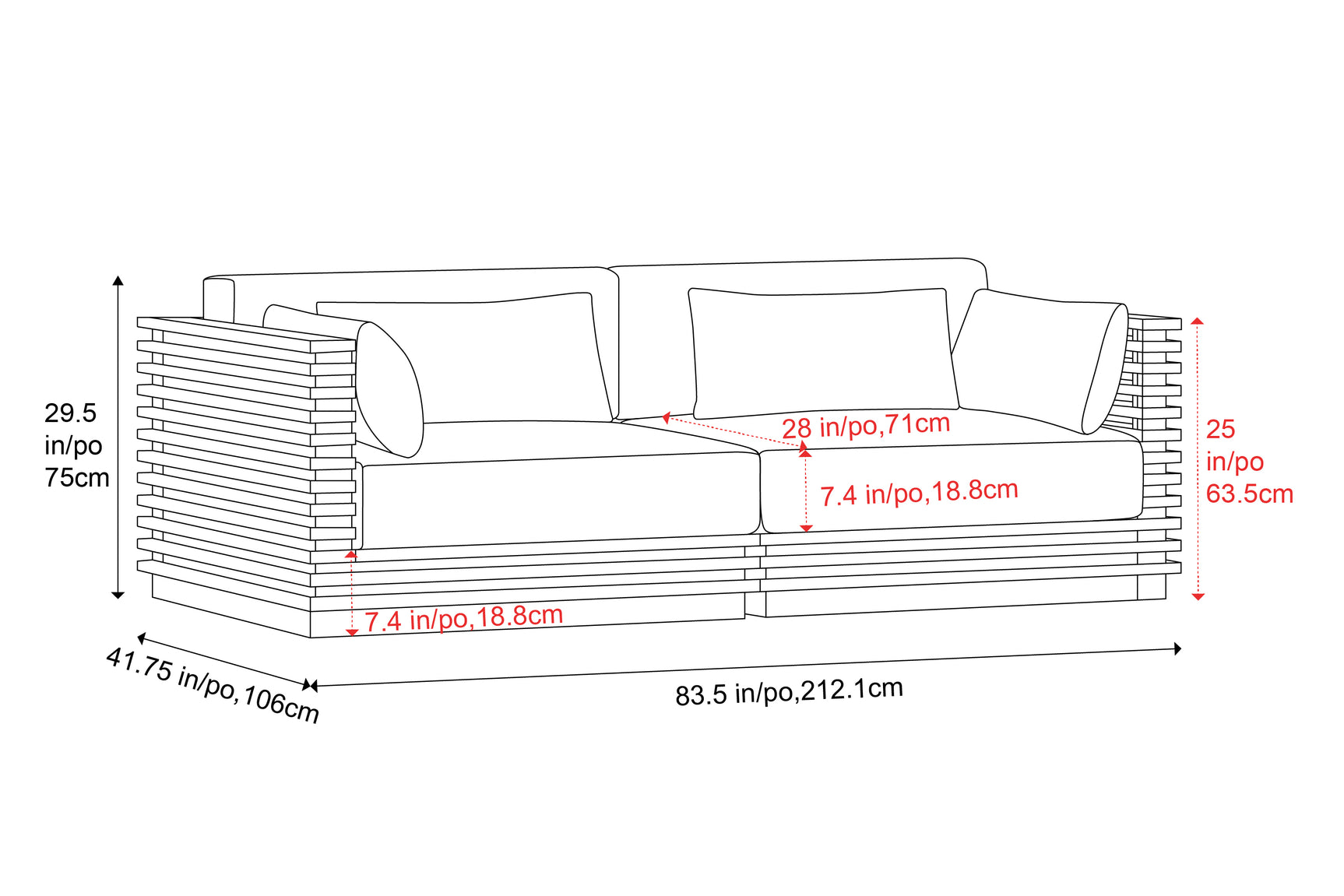 Elise Outdoor Fabric Modular Sofa