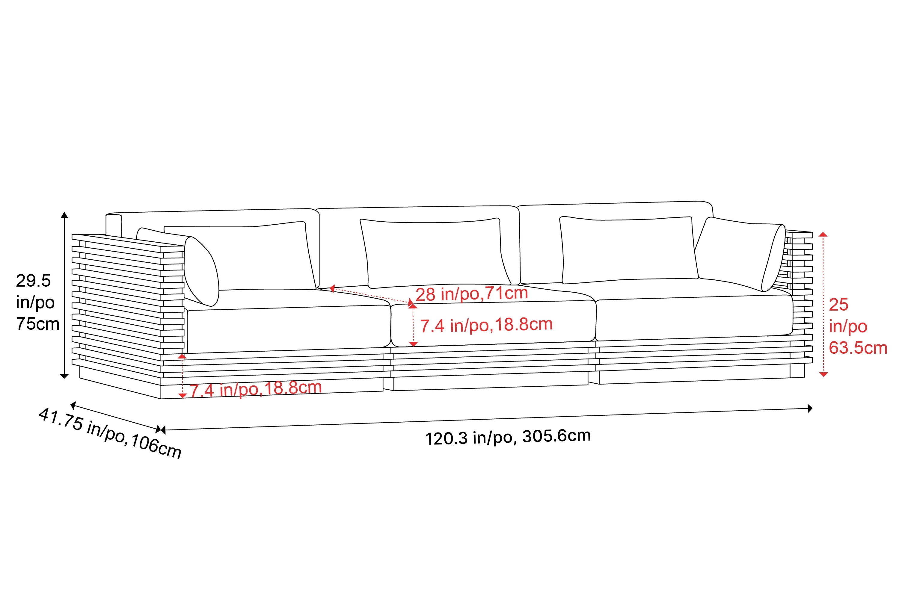 Elise Outdoor Fabric Modular Sofa