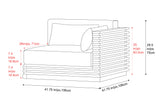 Elise Outdoor Fabric Right Arm Sofa Module