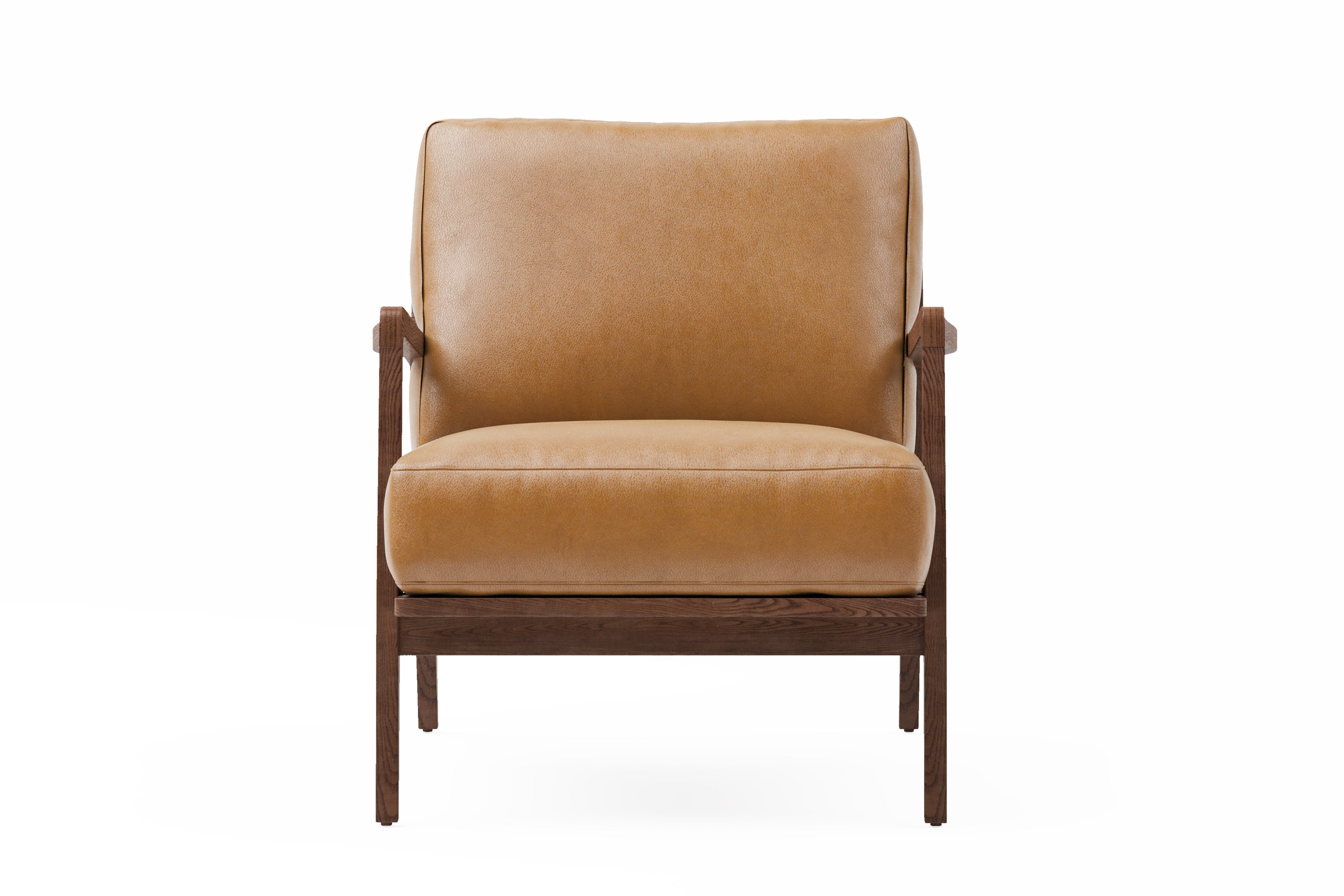 Valencia Ella Top Grain Leather Accent Chair, Cognac Color