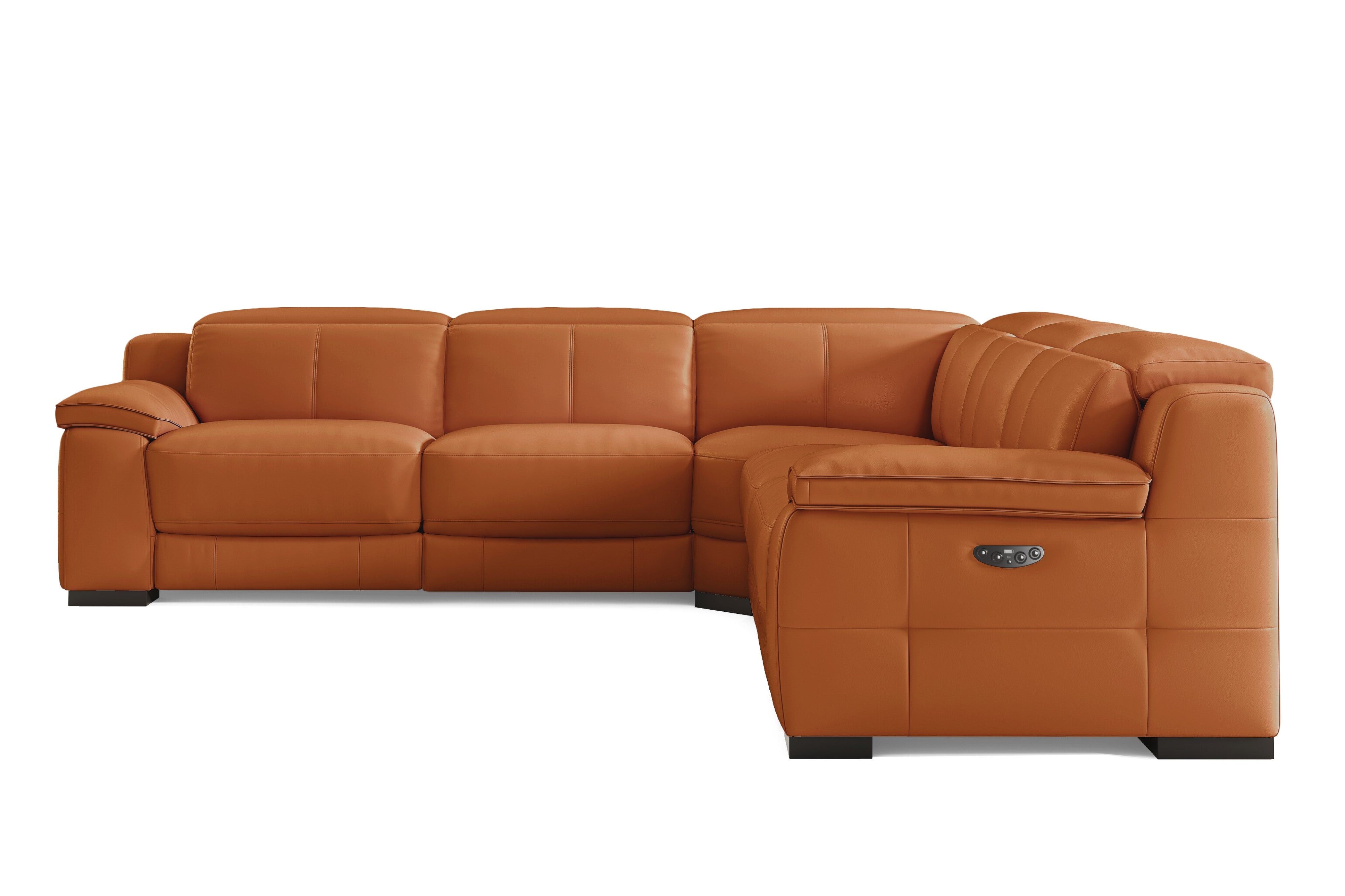 Valencia Ellie Top Grain Leather L-Shape Sofa, Cognac