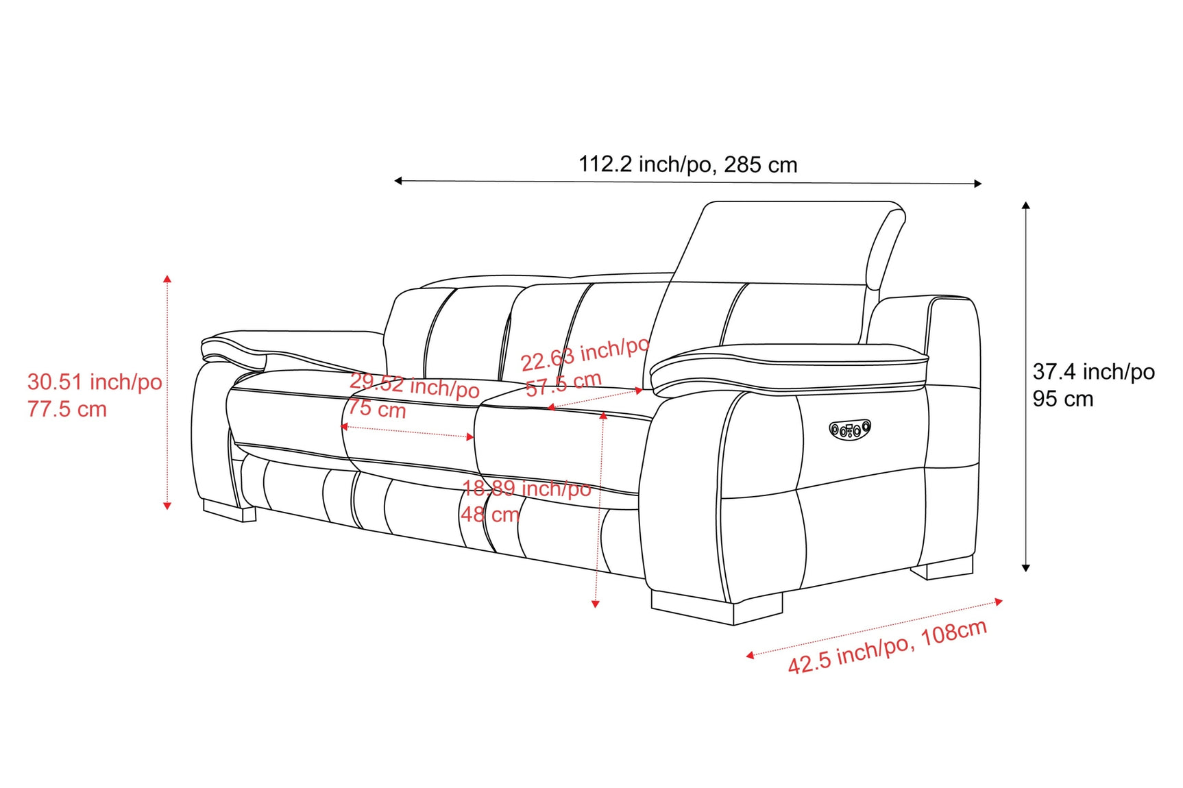 Ellie Leather Sofa