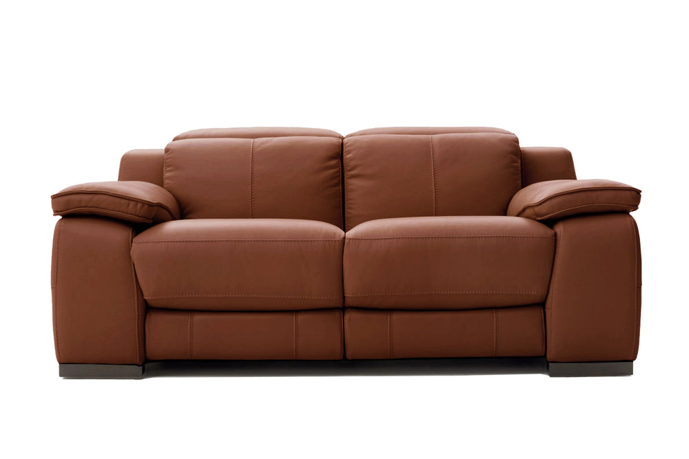 Valencia Ellie Top Grain Leather Loveseat Sofa, Brown