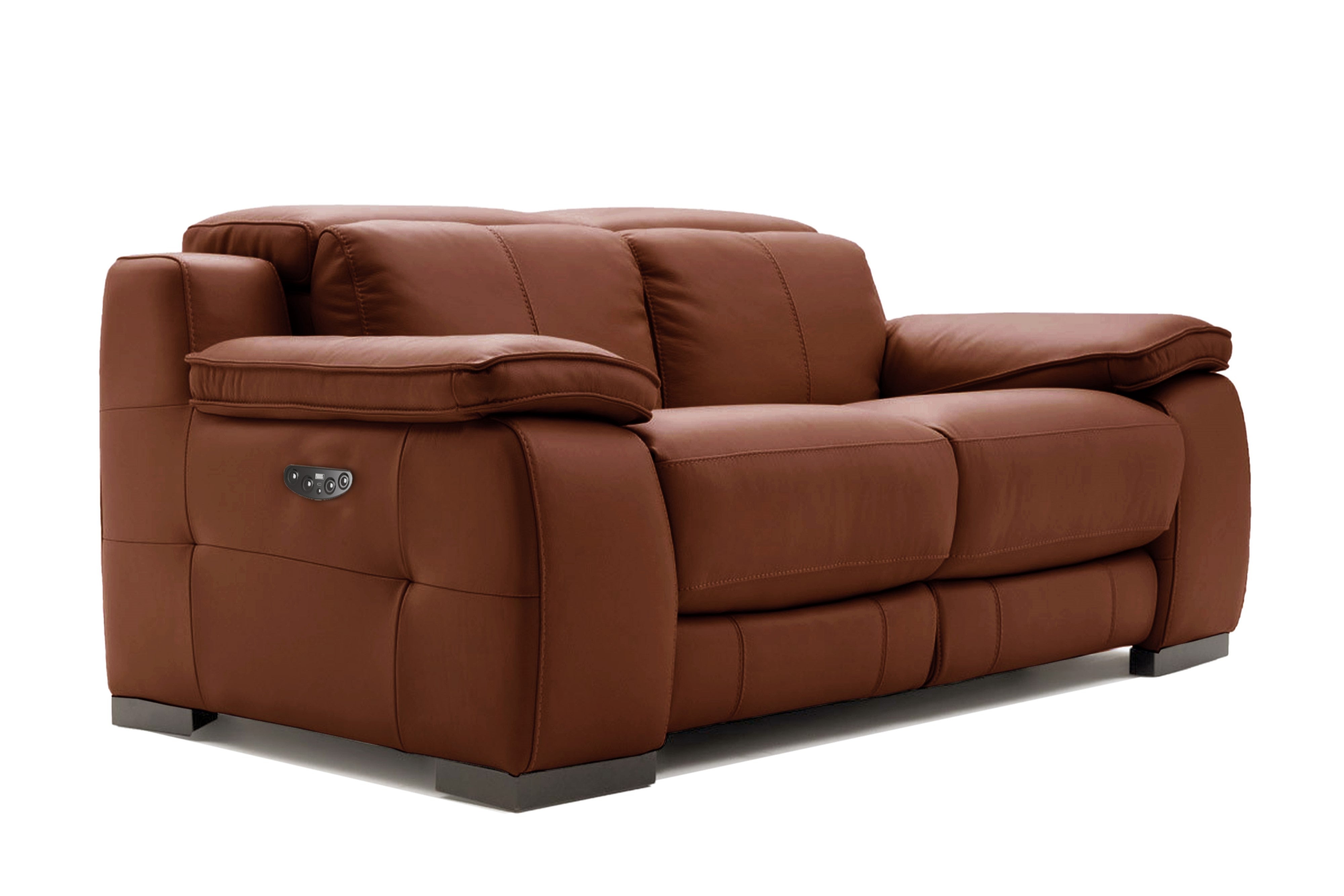 Valencia Ellie Top Grain Leather Loveseat Sofa, Brown