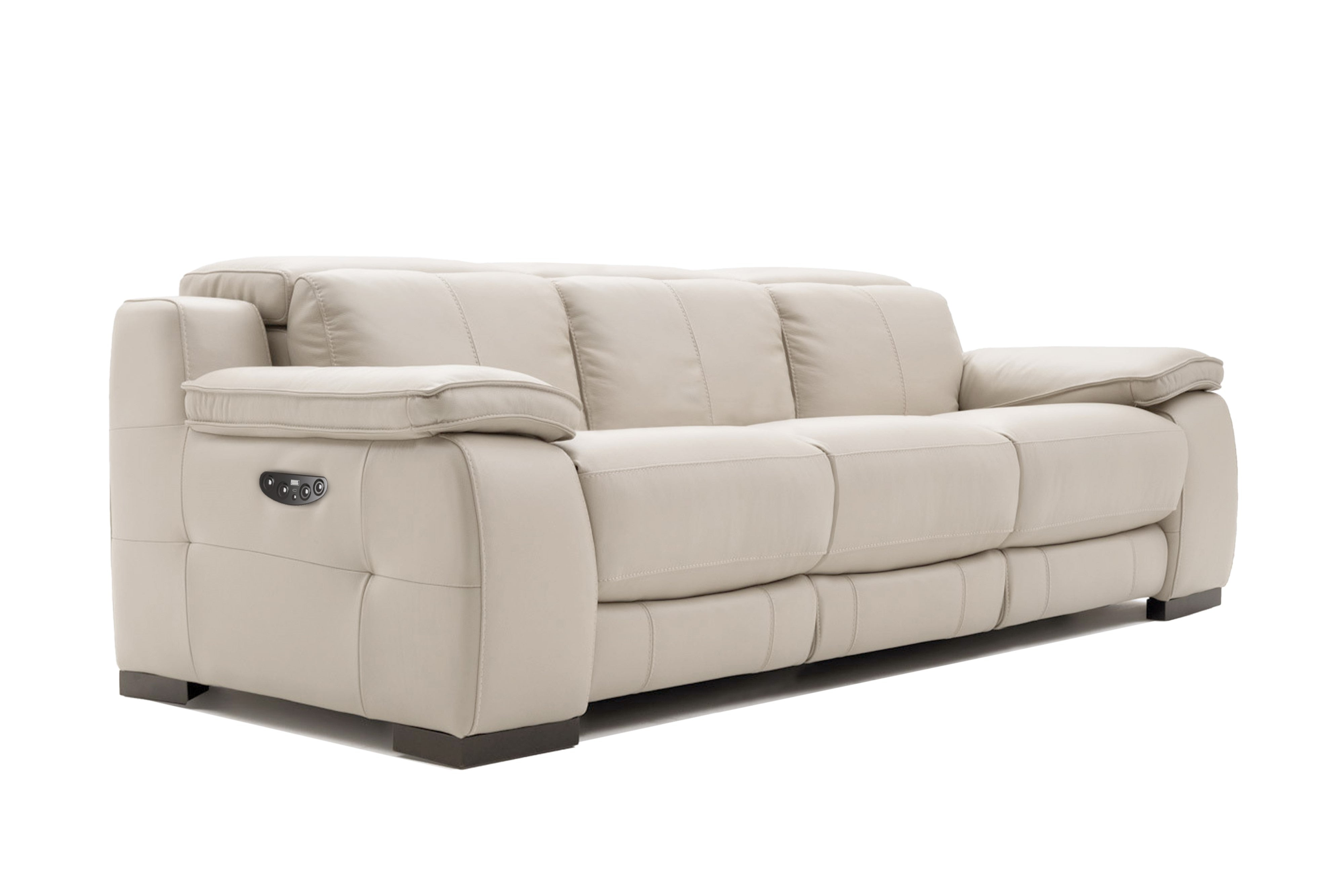 Valencia Ellie Top Grain Leather Three Seats Sofa, Beige