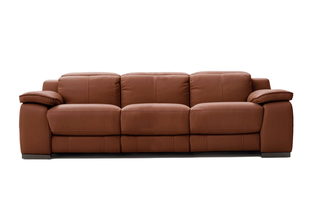 Valencia Ellie Top Grain Leather Three Seats Sofa, Brown