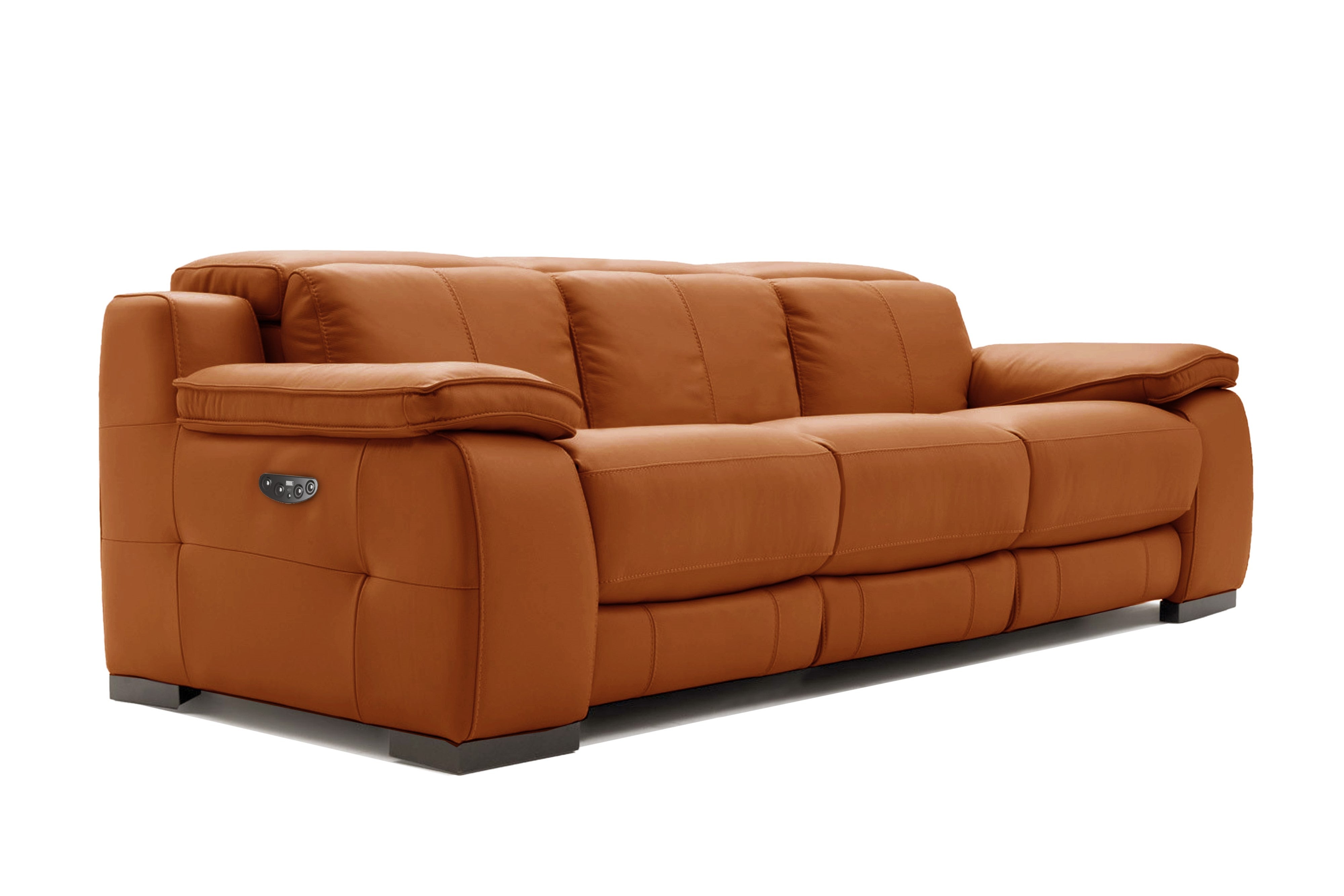 Valencia Ellie Top Grain Leather Three Seats Sofa, Cognac