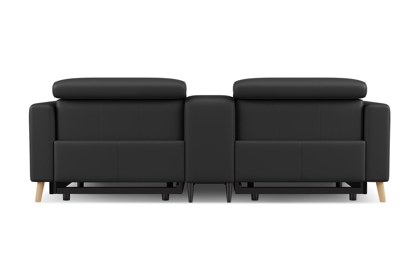 Elodie Leather Dual Recliner Sofa with Console