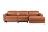 Elodie Distressed Italian Aniline Leather Recliner Sectional Sofa