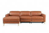 Elodie Distressed Italian Aniline Leather Recliner Sectional Sofa