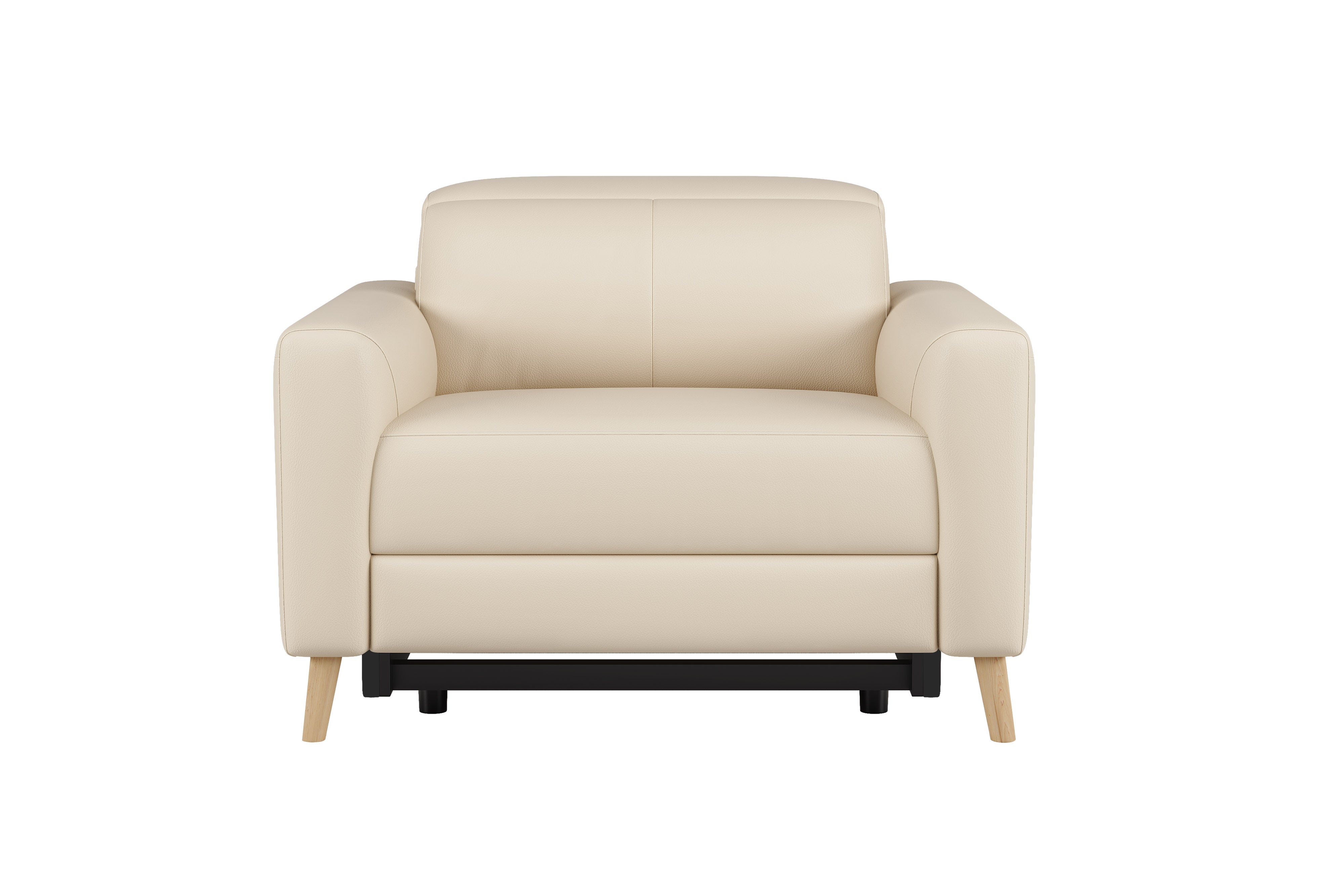 Valencia Elodie Top Grain Leather Recliner Single Seat Sofa, Beige