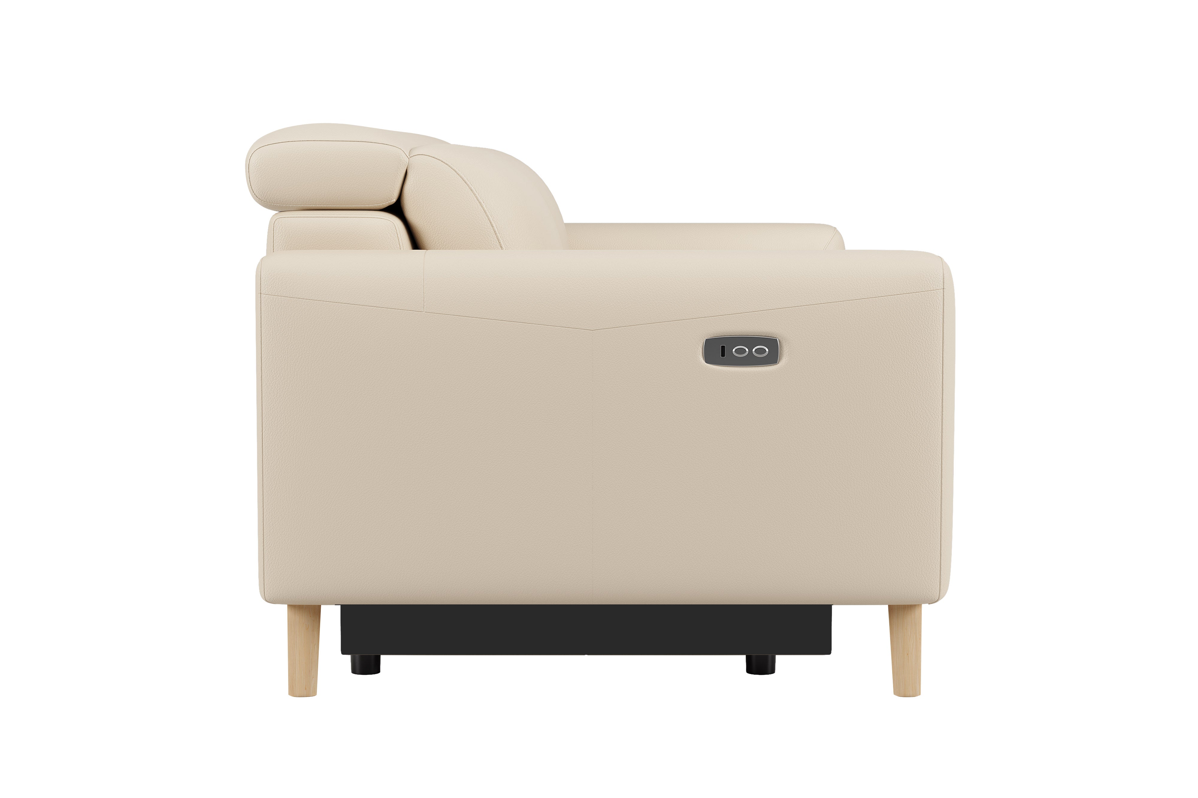 Valencia Elodie Top Grain Leather Recliner Single Seat Sofa, Beige