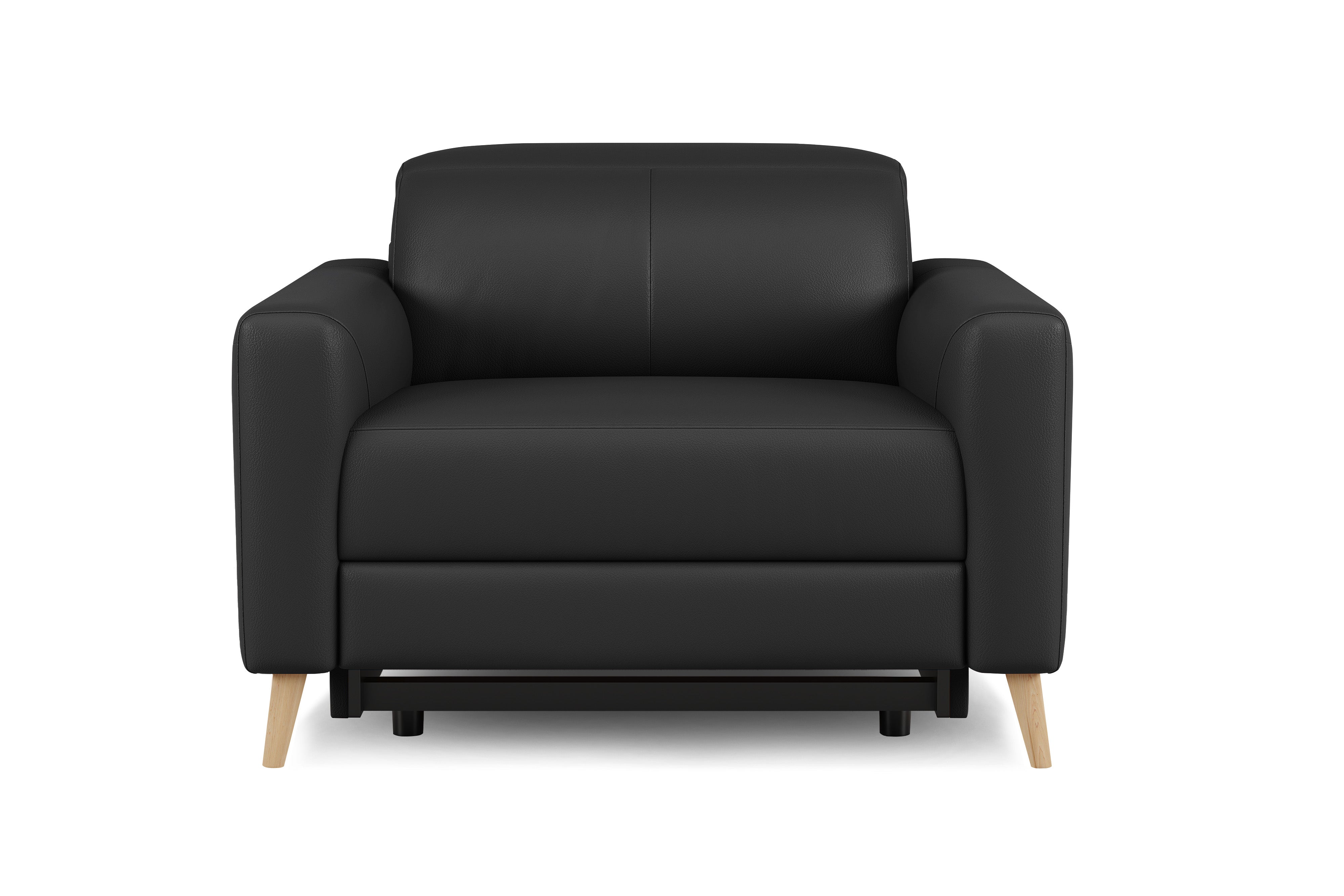 Valencia Elodie Top Grain Leather Recliner Single Seat Sofa, Black