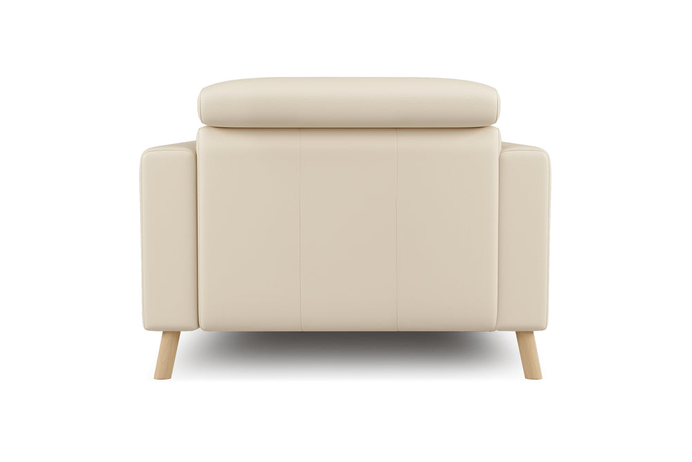 Valencia Elodie Top Grain Leather Accent Chair, Beige