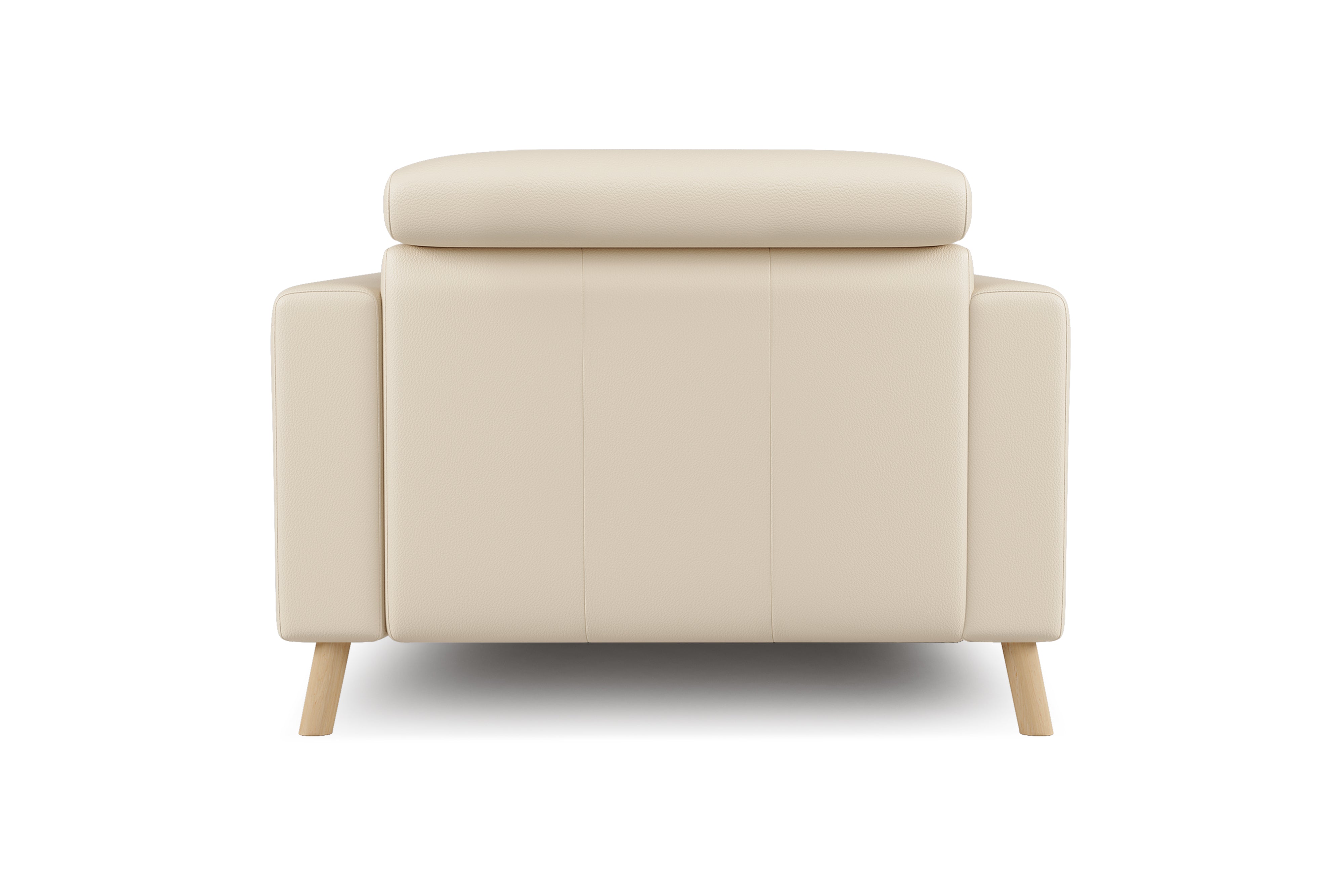 Valencia Elodie Top Grain Leather Accent Chair, Beige