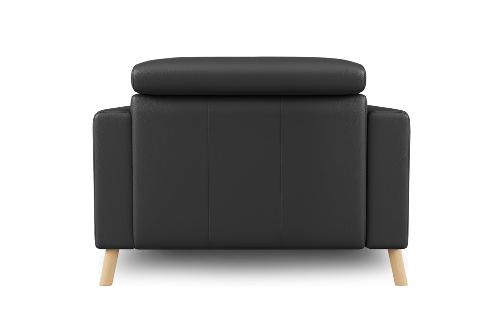 Valencia Elodie Top Grain Leather Accent Chair, Black