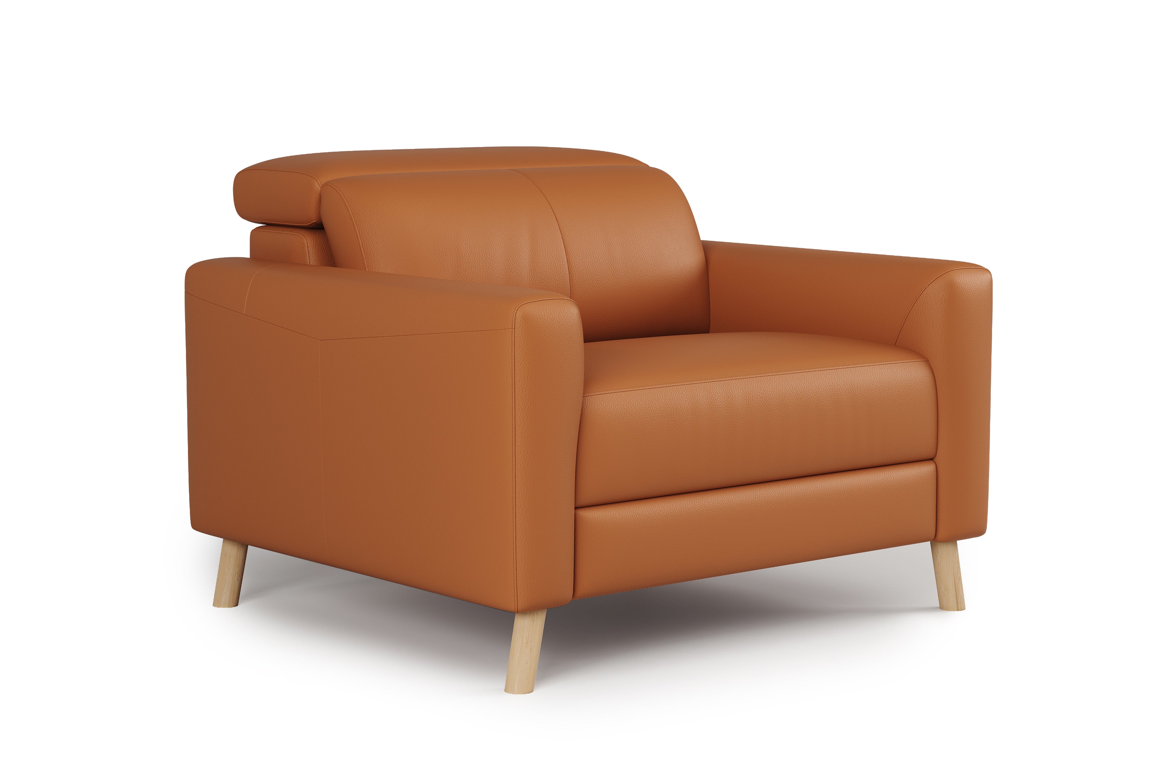 Valencia Elodie Top Grain Leather Accent Chair, Cognac