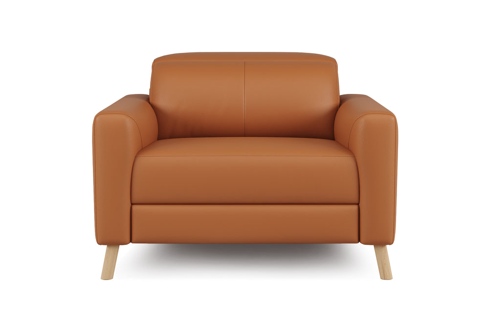 Valencia Elodie Top Grain Leather Accent Chair, Cognac