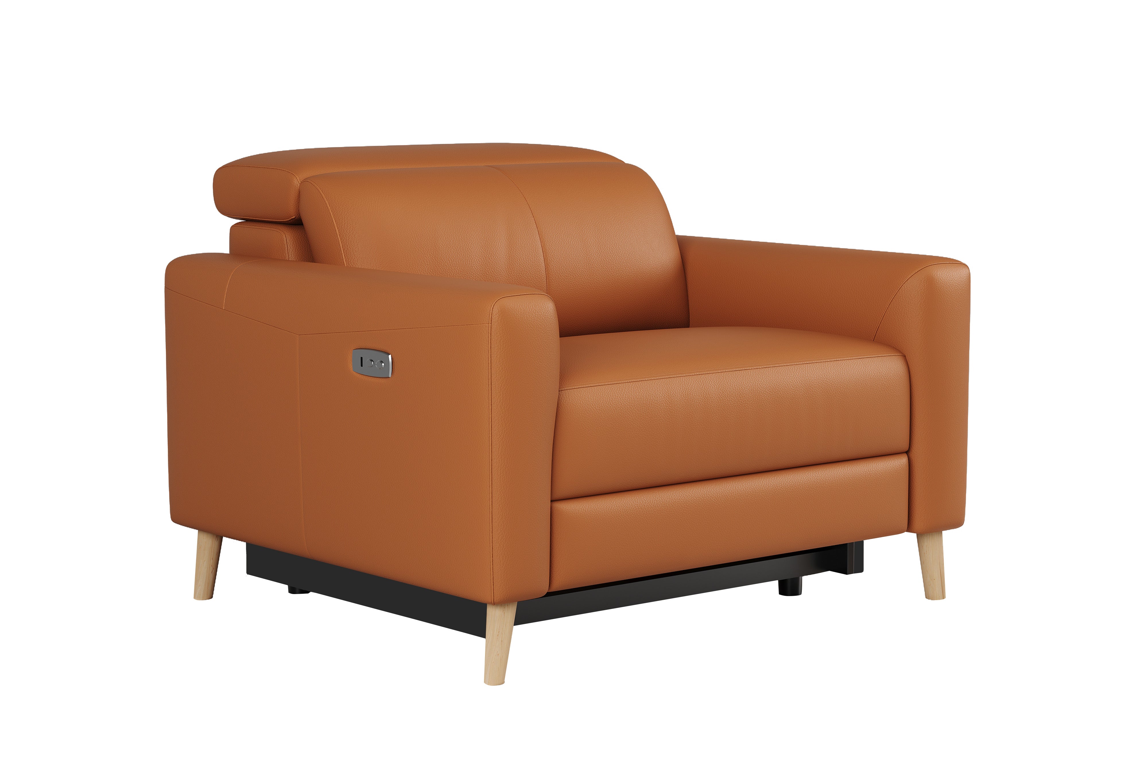 Valencia Elodie Top Grain Leather Recliner Single Seat Sofa, Cognac